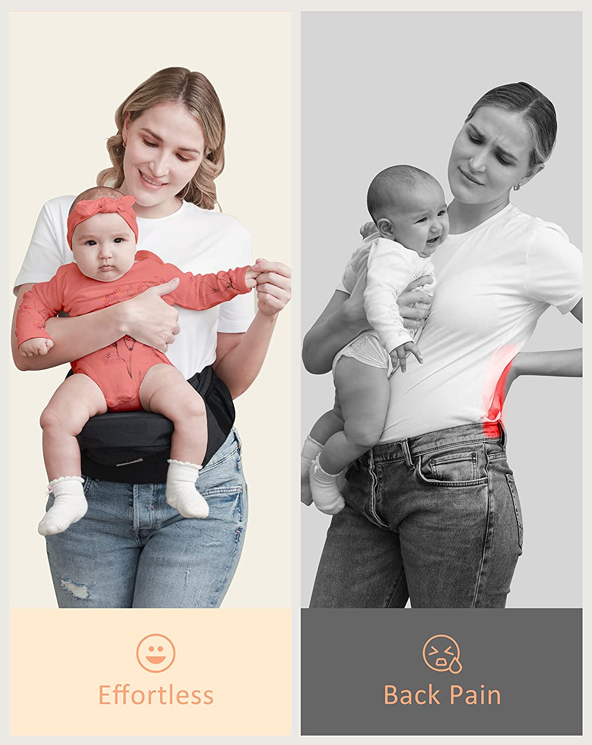 230816014358965_1 BABYMUST Hip Seat Baby Carrier, Advanced Adjustable Waistband &Various Pockets, Ergonomic Carrier for Newborns to Toddlers up to 66lbs, Black - Image 1